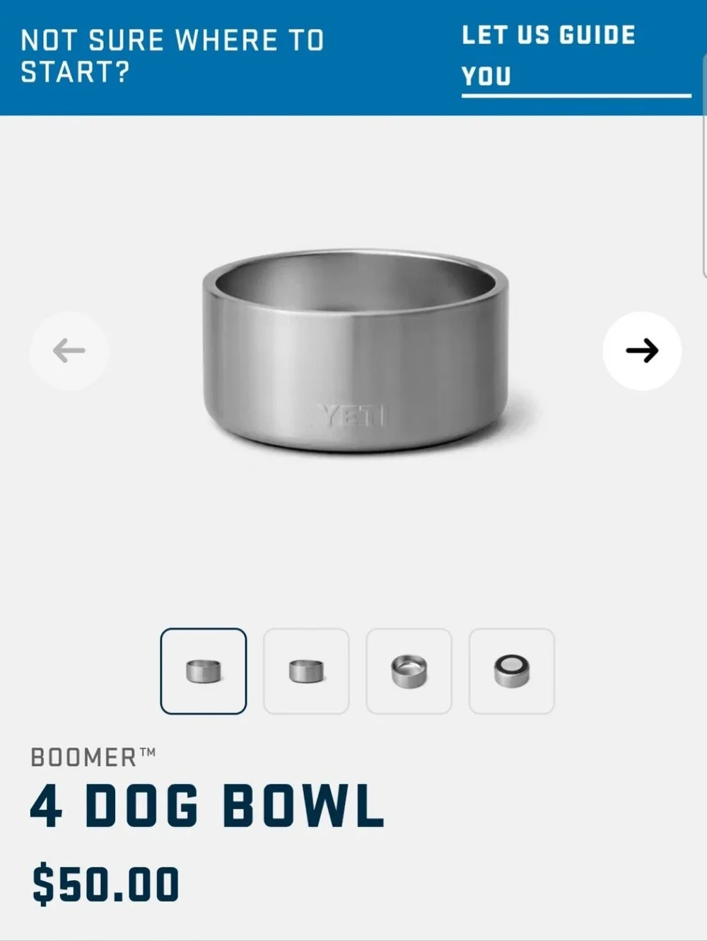Yeti Stainless Steel Dog Bowl